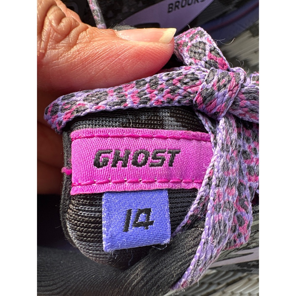 Brooks Ghost 14 Womens Running Shoes Leopard Print Black Purple Sneakers Size 6 - Picture 10 of 12